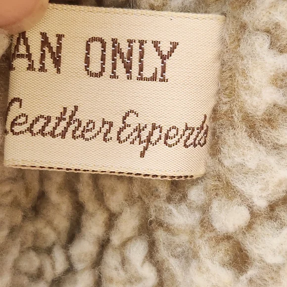 LAKELAND Men's Campus Coat Size 40 Penny Lane Leather Sherpa Lined Vintage 70s - Picture 11 of 14